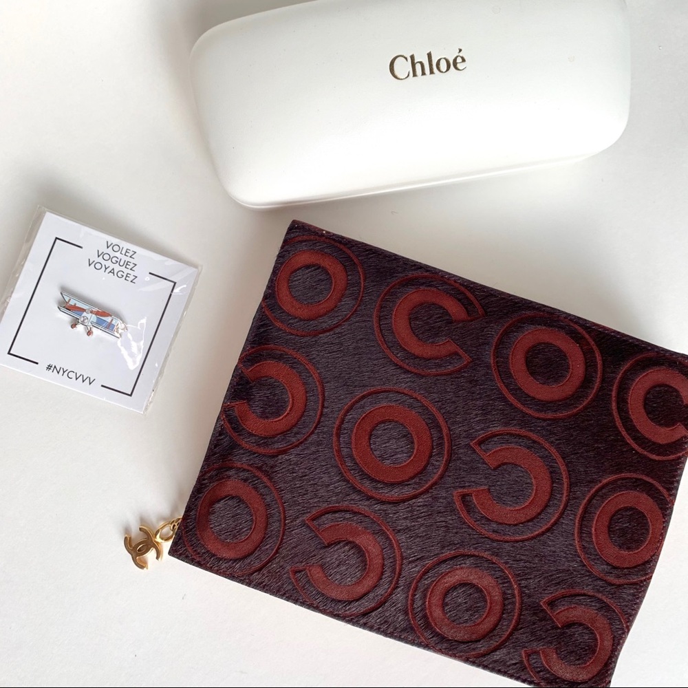 ❌SOLD❌ CHANEL burgundy coco clutch pony hair